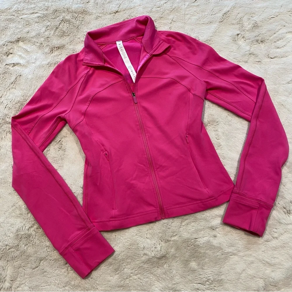 (6) Lululemon Cropped Define Jacket Nulu Sonic Pink Small Crop - Picture 5 of 14